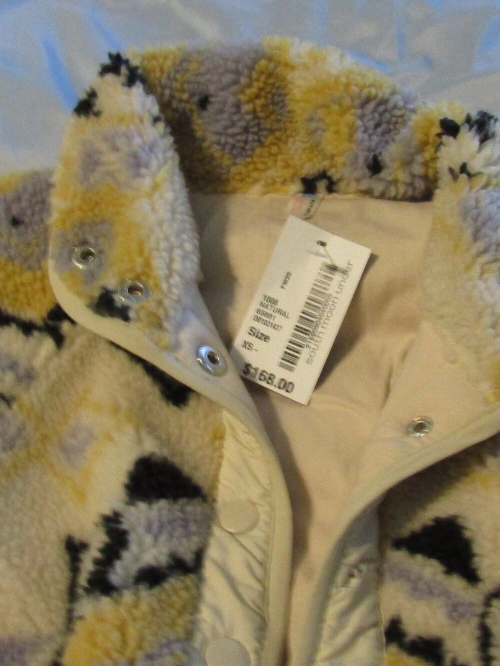 Free People FP Movement FLEECE JACKET As Is NWT Almond Combo XS South Moon Under